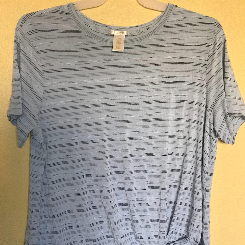 Matty M Women's 3/4 Sleeve Knot Top